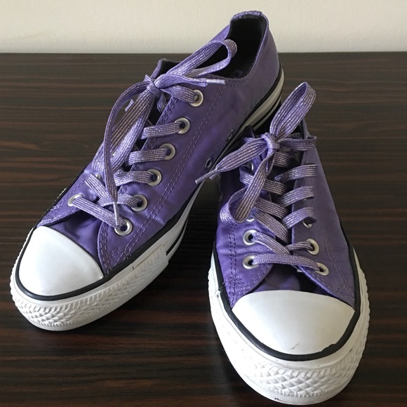 purple sparkle converse